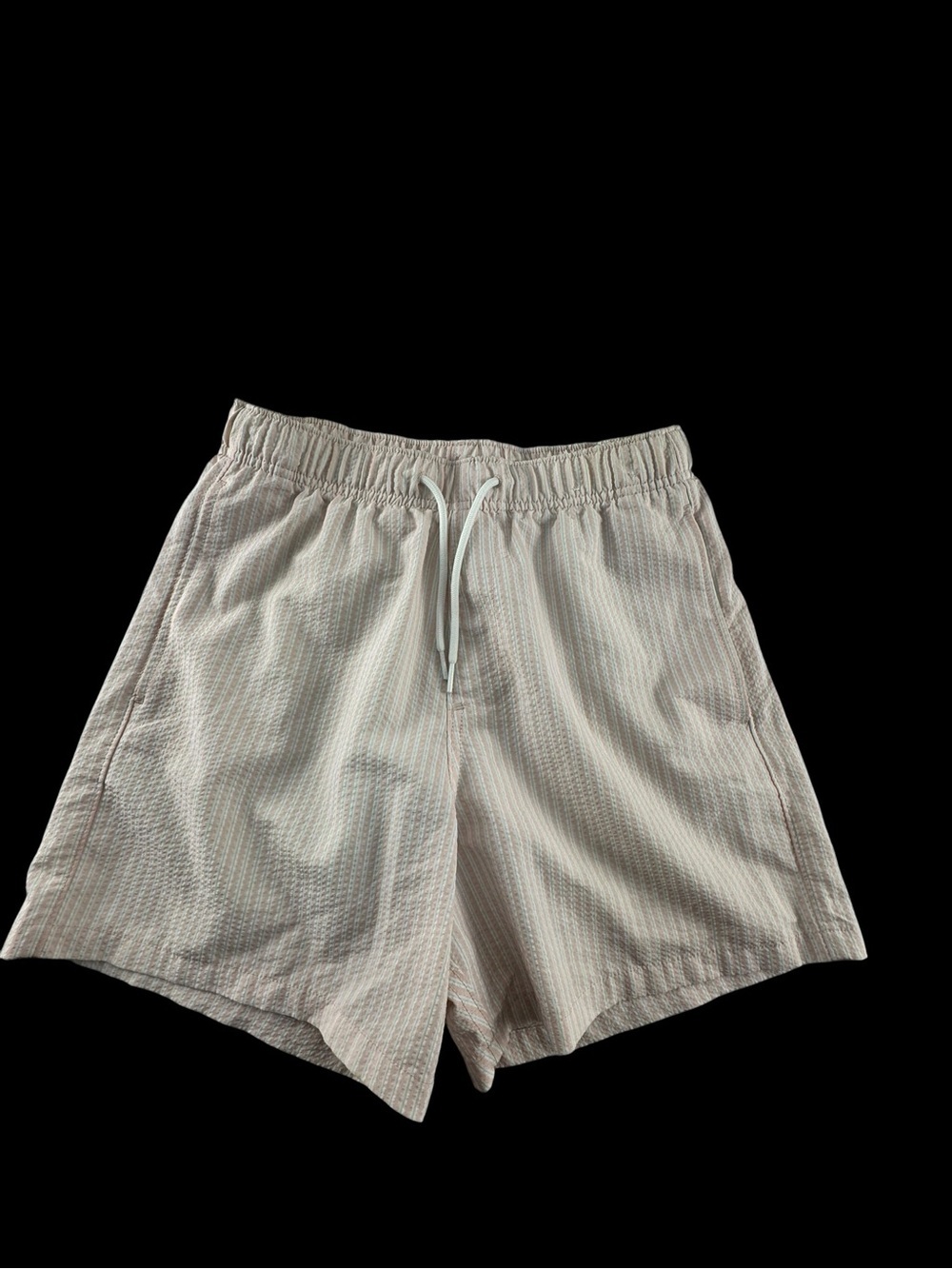 Hollister seersucker pink and blue swim trunks. Sm
